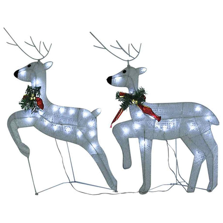 Vidaxl Christmas Animals 2 st 40 LEDS blanc