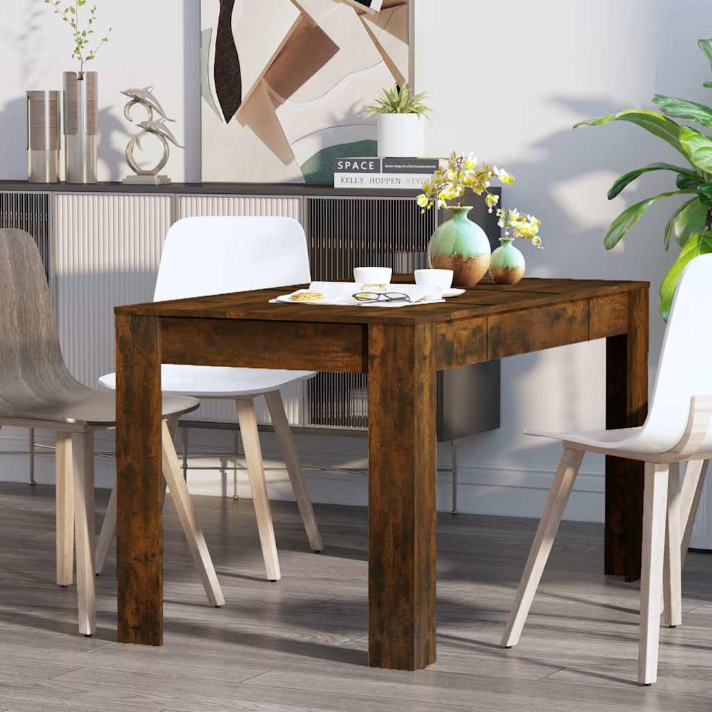 Vidaxl eettafel 140x74,5x76 cm bewerkt hout gerookt eikenkleurig