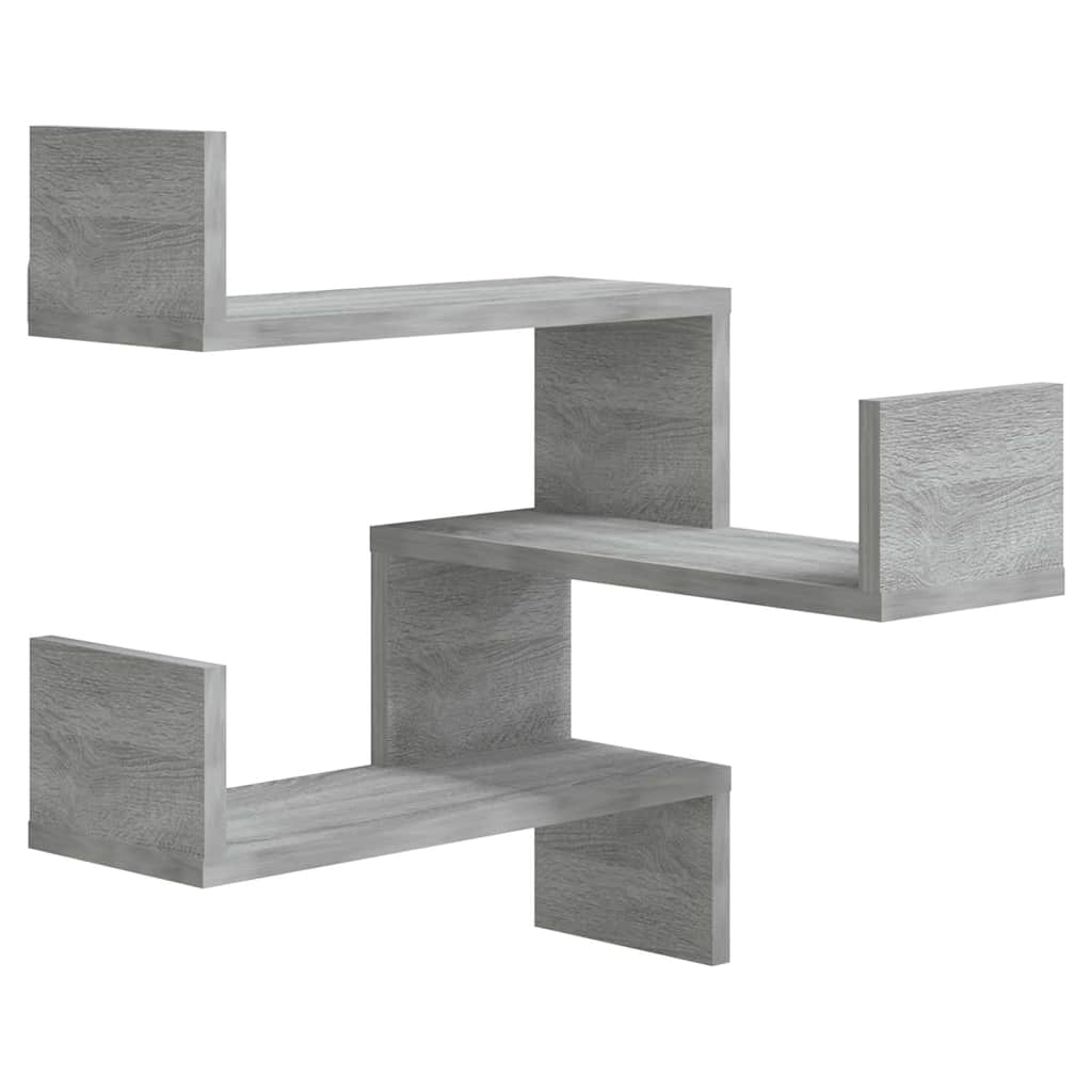 Vidaxl hoekwandschap 40x40x50 cm bewerkt hout grijs sonoma eikenkleur