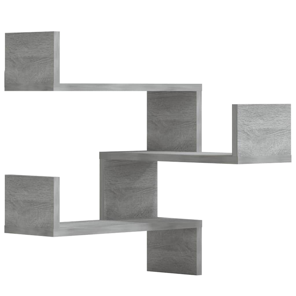 Vidaxl hoekwandschappen 2 st 40x40x50 cm bewerkt hout grijs sonoma