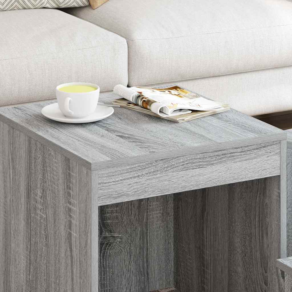 Vidaxl 3-delige tafeltjesset bewerkt hout grijs sonoma eikenkleurig