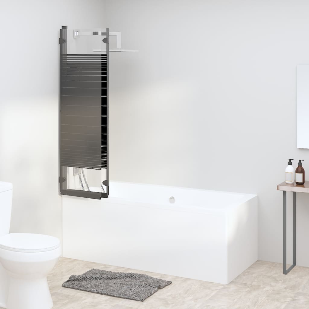 Enceinte de douche vidaxl 3 panneaux 130x130 cm ESG noir