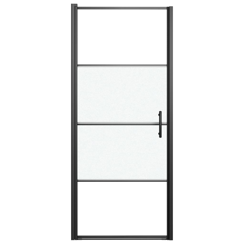 VIDAXL Duschtür Halb -mat 81x195 cm gehärtetes Glas schwarz