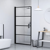 Vidaxl Douche Porte à moitié - Mat 91x195 cm Verre durci noir