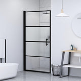 Vidaxl Douche Porte à moitié - Mat 100x178 cm Verre durci noir