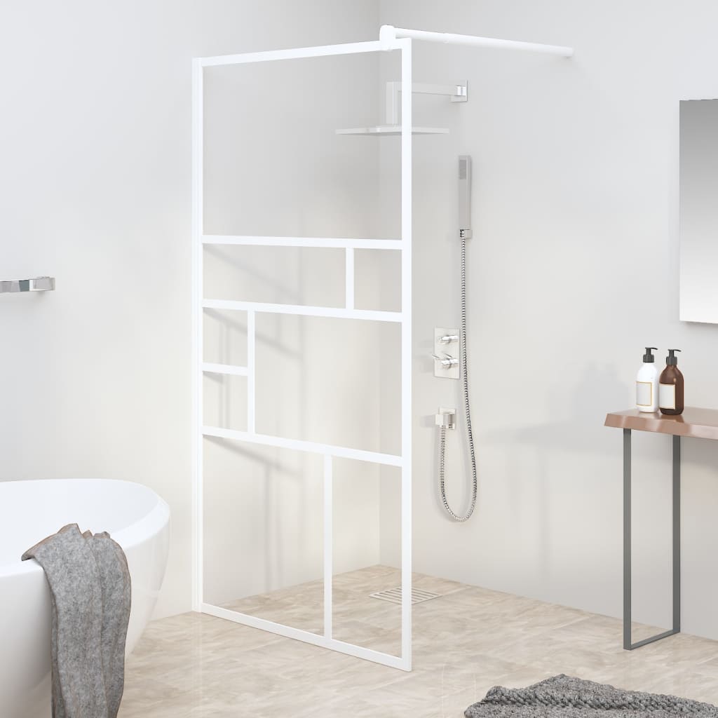 Vidaxl walk-in brusevæg 100x195 cm esg-glas hvid