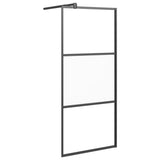 Vidaxl walk-in walk-in wall wall 80x195 cm mezza mat di vetro nero