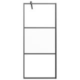 Vidaxl walk-in walk-in wall wall 80x195 cm mezza mat di vetro nero