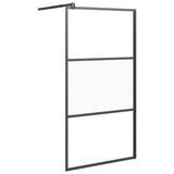 Vidaxl walk-in brusevæg 100x195 cm halvmat esg glas sort