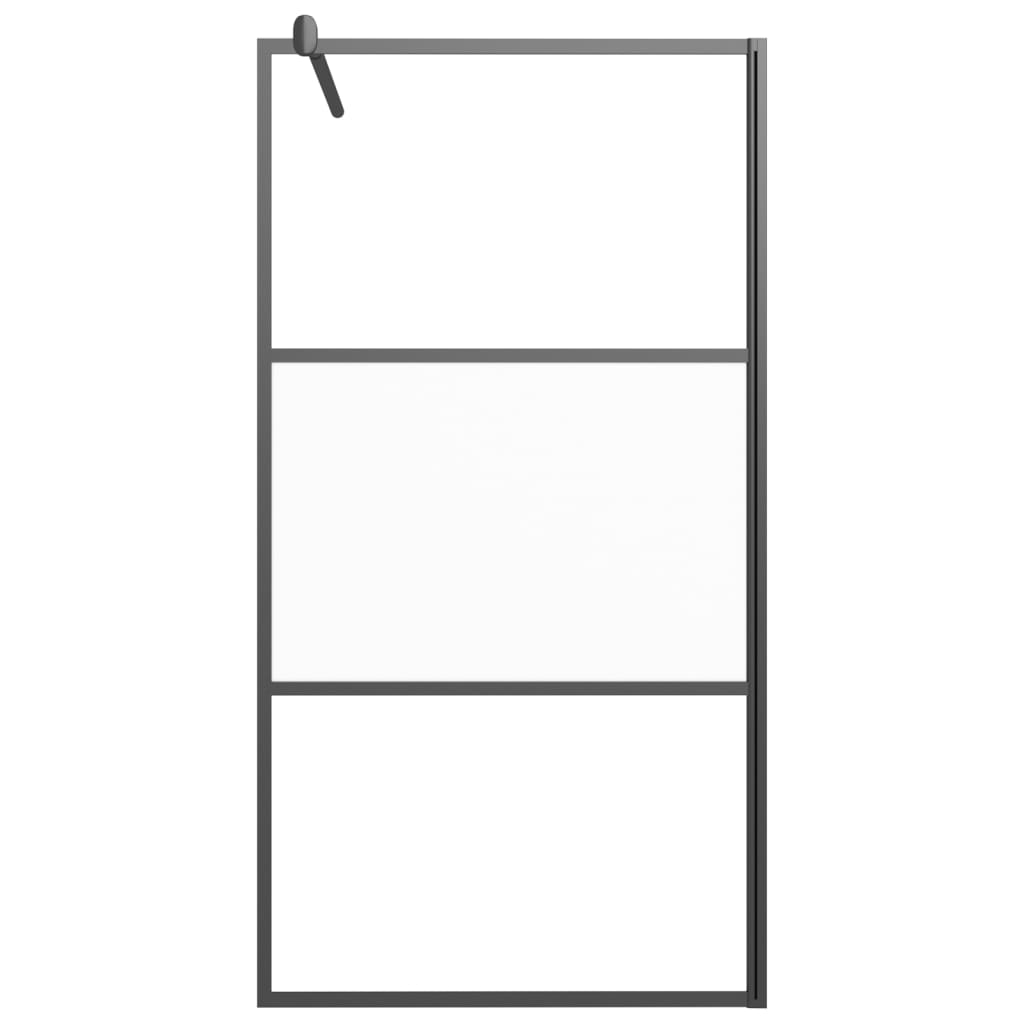 Vidaxl walk-in brusevæg 100x195 cm halvmat esg glas sort