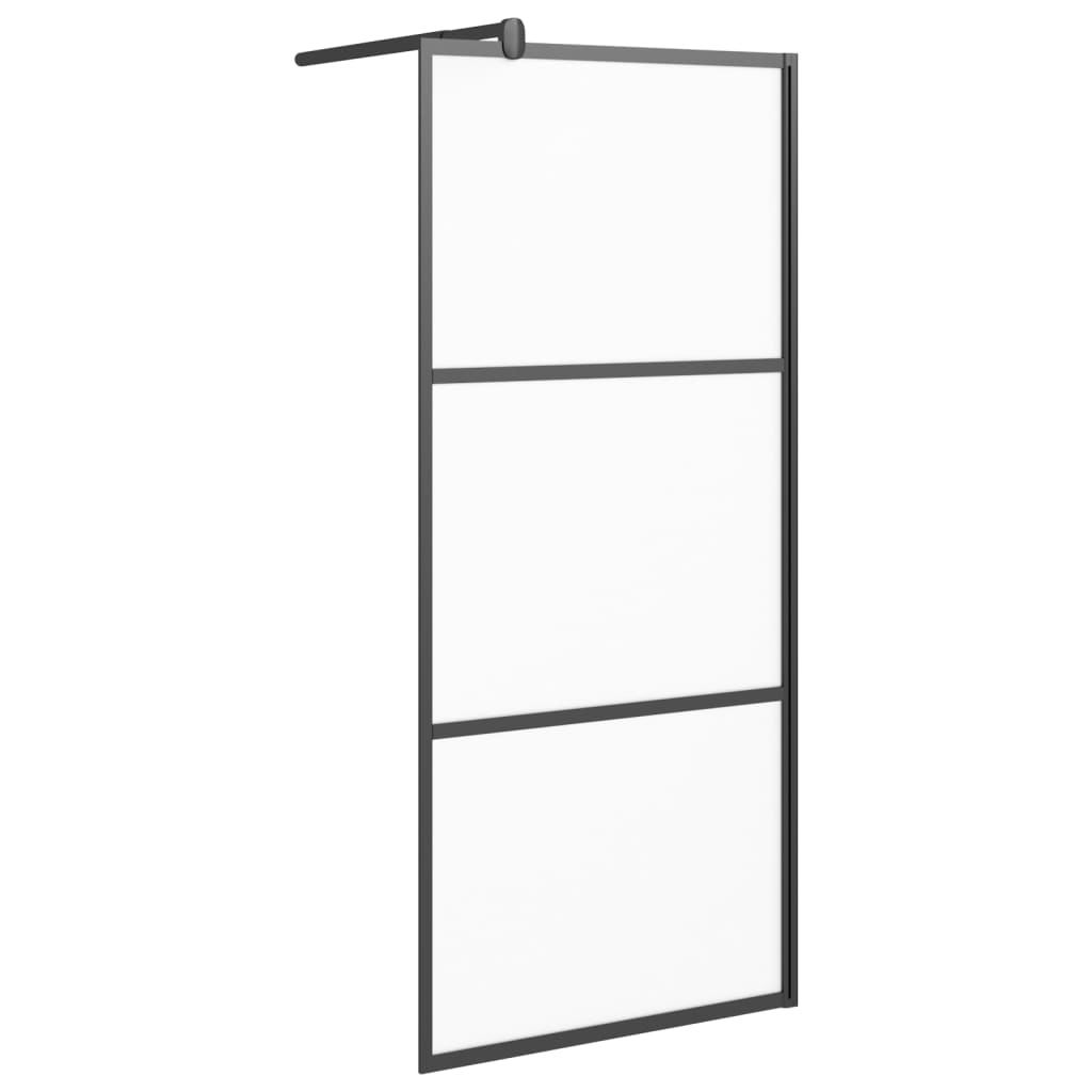 Vidaxl walk-in brusevæg 90x195 cm mat esg glas sort