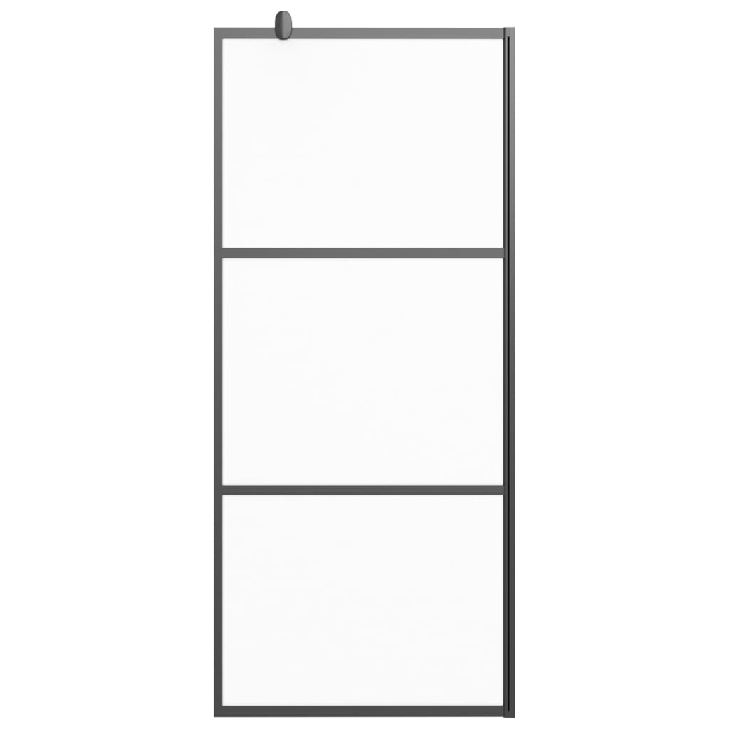 Vidaxl walk-in brusevæg 90x195 cm mat esg glas sort