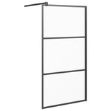 Vidaxl walk-in brusevæg 100x195 cm mat esg glas sort