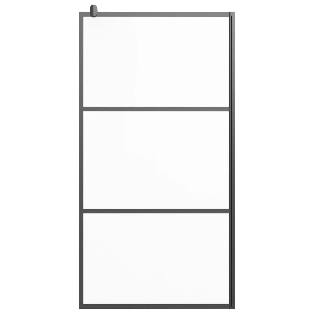 Vidaxl walk-in brusevæg 100x195 cm mat esg glas sort