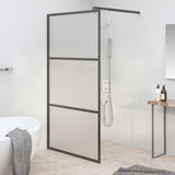 Vidaxl walk-in brusevæg 100x195 cm mat esg glas sort