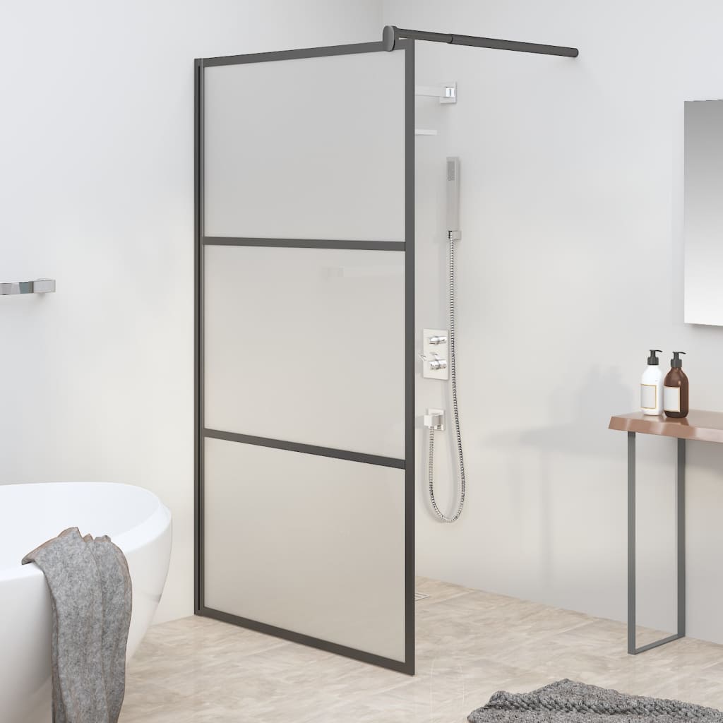 Vidaxl Walk-In Shower Wall 115x195 cm tappetino ESG nero