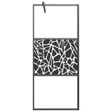 Vidaxl Walk-In Walk-in Walk With Stone Motif 90x195 cm ESG Verre noir