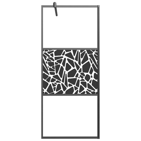 Vidaxl Walk-In Walk-in Walk With Stone Motif 90x195 cm ESG Verre noir