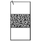 Vidaxl Walk-In Walk-in Walk avec motif de pierre 100x195 cm Esg Verre noir