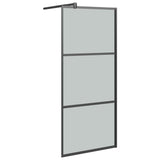 Vidaxl walk-in brusevæg 90x195 cm mørk esg glas sort