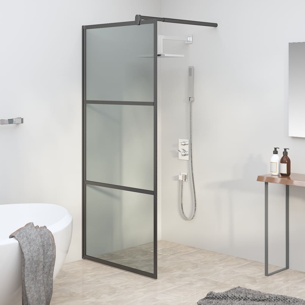 Vidaxl walk-in brusevæg 90x195 cm mørk esg glas sort