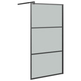 Vidaxl walk-in brusevæg 100x195 cm mørk esg glas sort