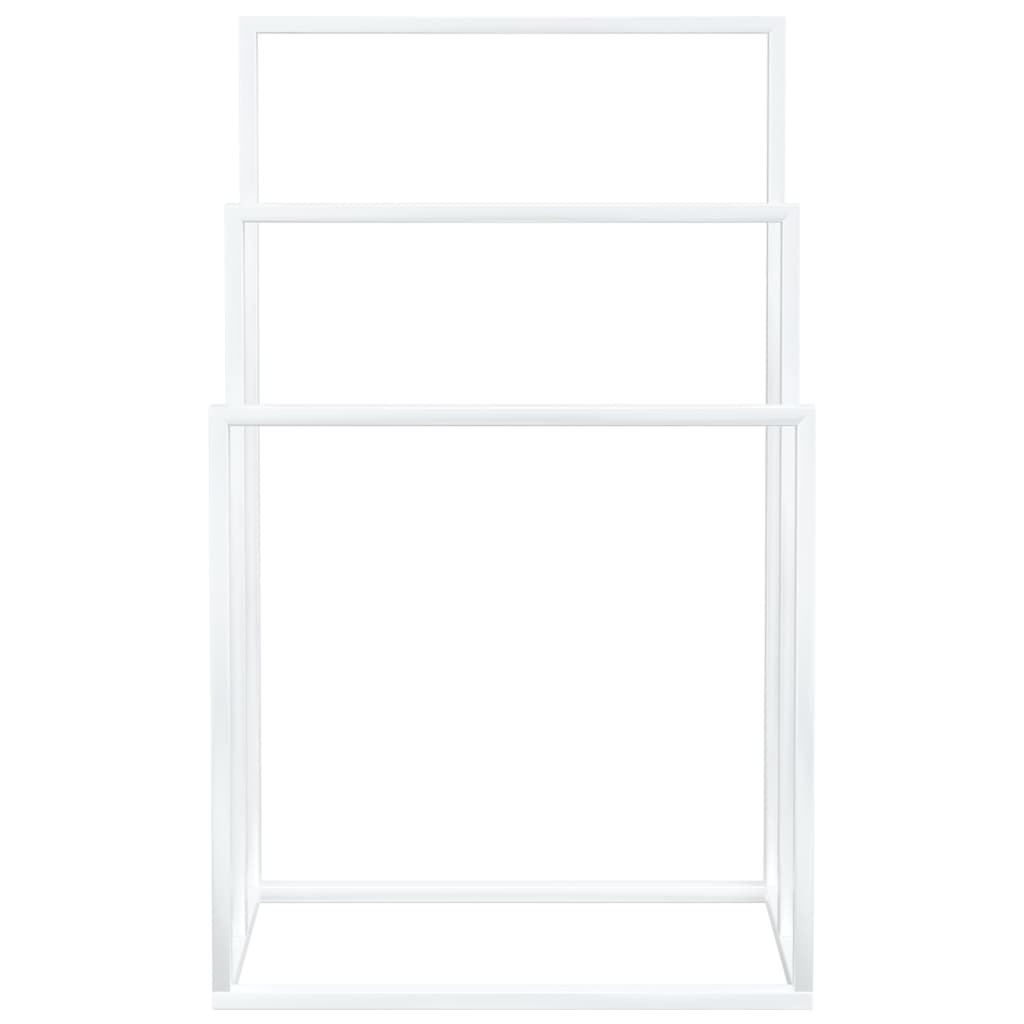 Estante de toalla Vidaxl separada 48x24x79 cm de hierro blanco