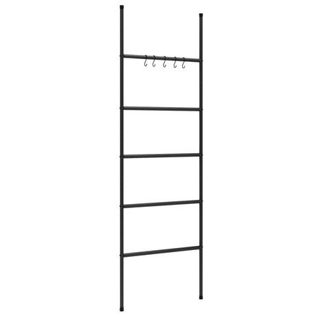 Rack de serviettes Vidaxl avec 5 niveaux, noir 58x175 cm, fer