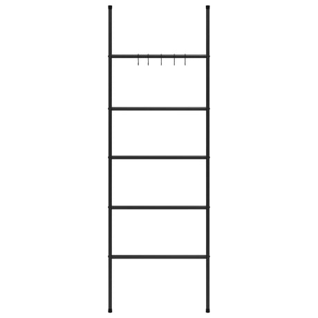Rack de serviettes Vidaxl avec 5 niveaux, noir 58x175 cm, fer