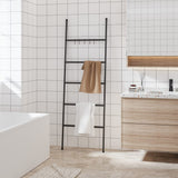 Rack de serviettes Vidaxl avec 5 niveaux, noir 58x175 cm, fer