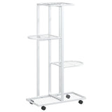 Norme de fleur Vidaxl avec roues 4 couches 44x23x80 cm Blanc