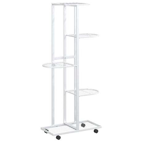 Norme de fleur de Vidaxl avec roues 5 couches 44x23x100 cm Blanc