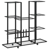 Norme de fleur Vidaxl avec roues 94.5x24.5x91,5 cm de fer noir
