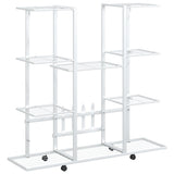 Norme de fleur de Vidaxl avec roues 94.5x24.5x91,5 cm Fer Blanc