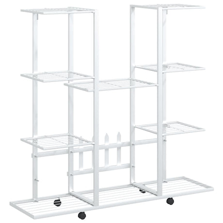 Norme de fleur de Vidaxl avec roues 94.5x24.5x91,5 cm Fer Blanc