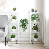 Norme de fleur de Vidaxl avec roues 94.5x24.5x91,5 cm Fer Blanc