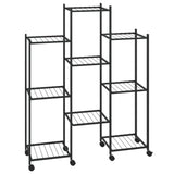 Norme de fleur de vidaxl avec roues 83x25x103,5 cm de fer noir