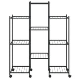 Norme de fleur de vidaxl avec roues 83x25x103,5 cm de fer noir