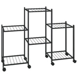 Support de fleur vidaxl avec roues 83x25x63,5 cm de fer noir