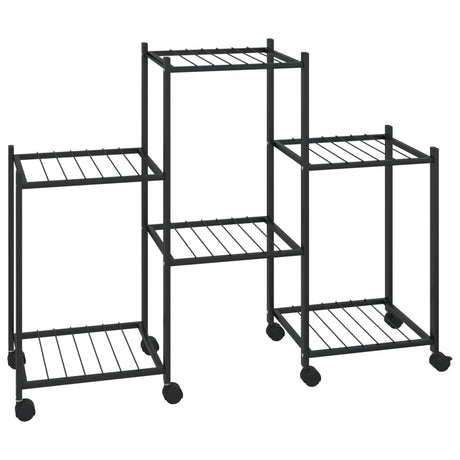 Support de fleur vidaxl avec roues 83x25x63,5 cm de fer noir