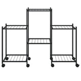 Support de fleur vidaxl avec roues 83x25x63,5 cm de fer noir