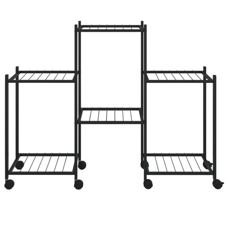 Support de fleur vidaxl avec roues 83x25x63,5 cm de fer noir