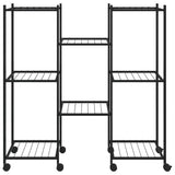 Norme de fleur vidaxl avec roues 83x25x83,5 cm de fer noir