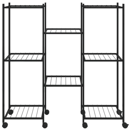 Norme de fleur vidaxl avec roues 83x25x83,5 cm de fer noir