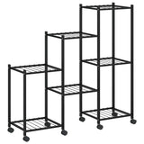 Norme de fleur vidaxl avec roues 83x25x83,5 cm de fer noir