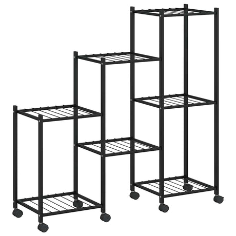 Norme de fleur vidaxl avec roues 83x25x83,5 cm de fer noir