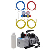 Vidaxl Vacuum Pump with 4-fold manometers set for air conditioning