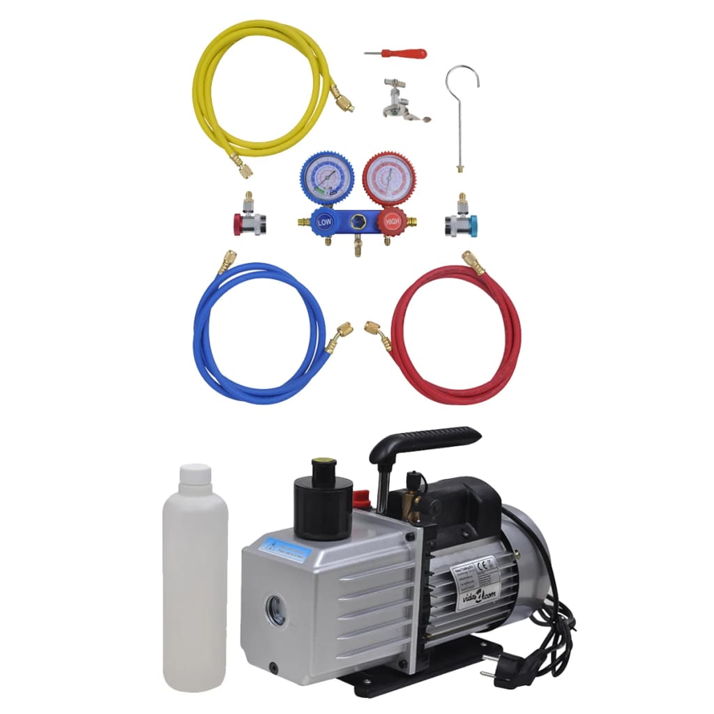 VidaXL Vacuum Pump 100 l min with a double manometers set