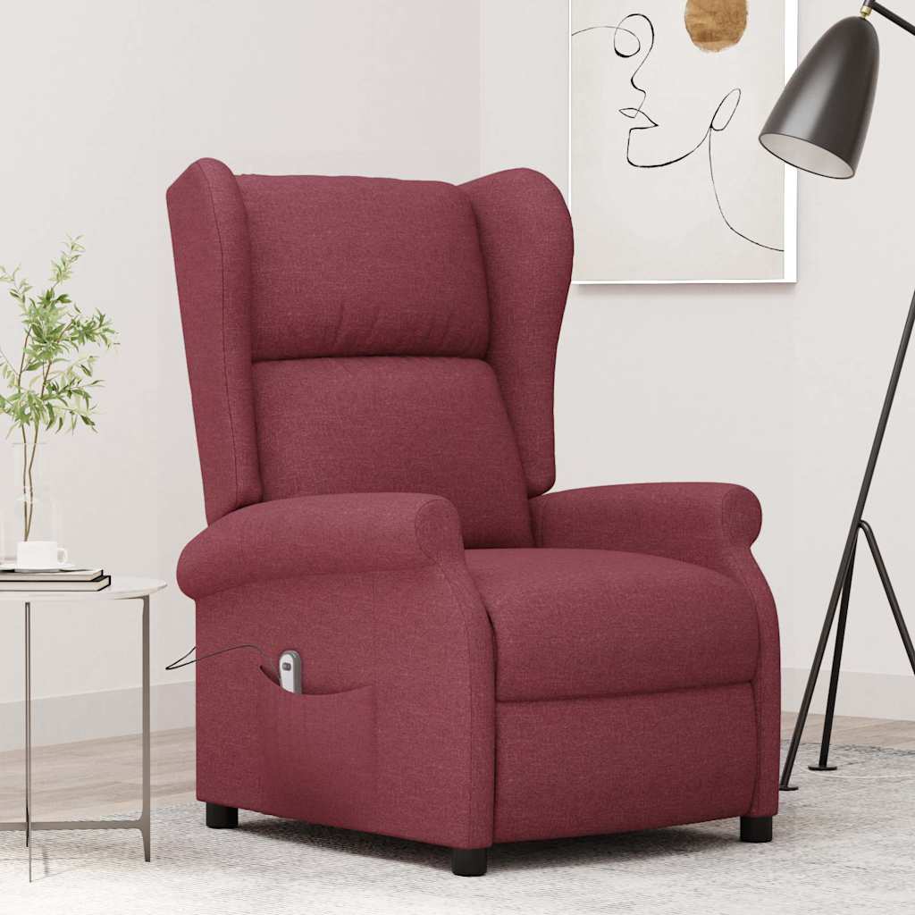 Vidaxl fauteuil elektrisch verstelbaar stof wijnrood