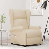 Vidaxl fauteuil verstelbaar elektrisch stof crème